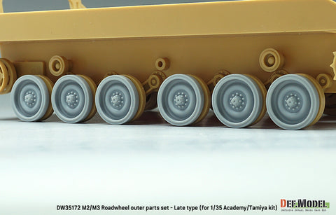DEFモデル DW35172 1/35 現用 アメリカ M2/M3 ブラッドレー ホイールセット”後期型”(タミヤ/アカデミー用)(転輪12個(外側転輪のみ),スペアホイール2個,レジン製)