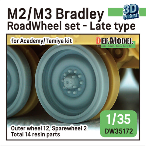 DEFモデル DW35172 1/35 現用 アメリカ M2/M3 ブラッドレー ホイールセット”後期型”(タミヤ/アカデミー用)(転輪12個(外側転輪のみ),スペアホイール2個,レジン製)