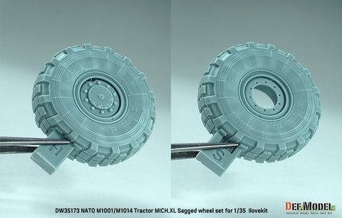 DEFモデル DW35173 1/35 現用 NATO M1001/M1014 MAN トラクター 自重変形タイヤセット(ミシュランXL)(アイラブキット用)(8種各1個+スペアタイヤ1個入り,マスキングシール付き)