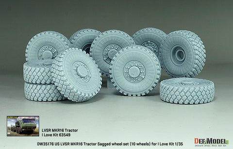 DEFモデル DW35176 1/35 現用 アメリカ LVSR MKR16 トラクター 自重変形タイヤセット(ミシュランXZL)(アイラブキット用)(5種各2個入り,マスキングシール付き)