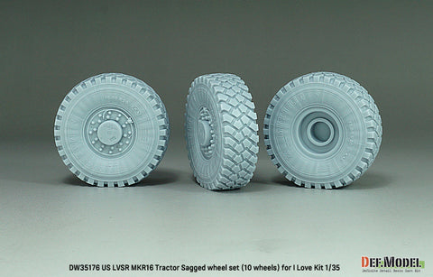 DEFモデル DW35176 1/35 現用 アメリカ LVSR MKR16 トラクター 自重変形タイヤセット(ミシュランXZL)(アイラブキット用)(5種各2個入り,マスキングシール付き)