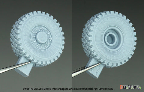 DEFモデル DW35176 1/35 現用 アメリカ LVSR MKR16 トラクター 自重変形タイヤセット(ミシュランXZL)(アイラブキット用)(5種各2個入り,マスキングシール付き)