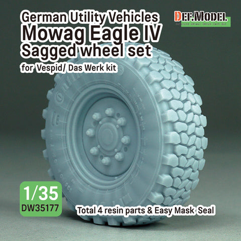 DEFモデル DW35177 1/35 現用 ドイツ モワク イーグルIV 軽装甲車 自重変形タイヤセット(コンチネンタル)(ヴェスピッド/ダス・ヴェルク用)(2種各2個入り,マスキングシール付き)