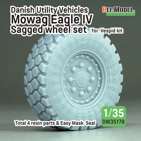 DEFモデル DW35178 1/35 現用 デンマーク モワク イーグルIV 軽装甲車 自重変形タイヤセット(ミシュラン)(ヴェスピッド用)(2種各2個入り,マスキングシール付き)