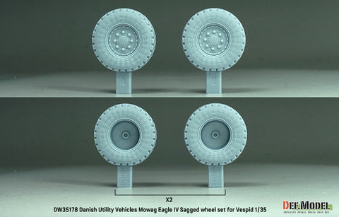 DEFモデル DW35178 1/35 現用 デンマーク モワク イーグルIV 軽装甲車 自重変形タイヤセット(ミシュラン)(ヴェスピッド用)(2種各2個入り,マスキングシール付き)