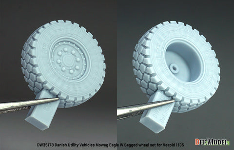 DEFモデル DW35178 1/35 現用 デンマーク モワク イーグルIV 軽装甲車 自重変形タイヤセット(ミシュラン)(ヴェスピッド用)(2種各2個入り,マスキングシール付き)