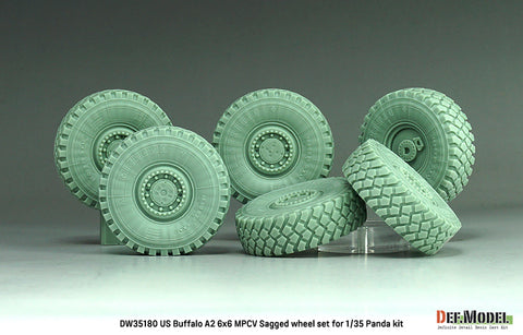 DEFモデル DW35180 1/35 現用 アメリカ バッファロー A2 MPCV 地雷除去車 自重変形タイヤセット(パンダホビー用)(3種計6個入り,マスキングシール付き)