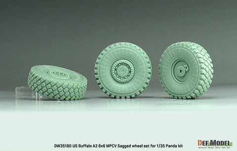 DEFモデル DW35180 1/35 現用 アメリカ バッファロー A2 MPCV 地雷除去車 自重変形タイヤセット(パンダホビー用)(3種計6個入り,マスキングシール付き)
