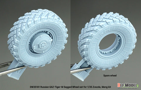 DEFモデル DW35181 1/35 現用 ロシア GAZ ティーグル(タイガー)M 軍用車 自重変形タイヤセット(ズベズダ/モンモデル用)(4種各1個+スペアタイヤ1個入り,マスキングシール付き)