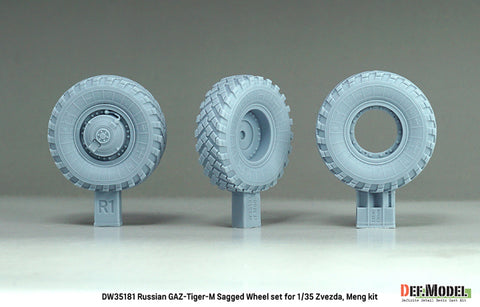DEFモデル DW35181 1/35 現用 ロシア GAZ ティーグル(タイガー)M 軍用車 自重変形タイヤセット(ズベズダ/モンモデル用)(4種各1個+スペアタイヤ1個入り,マスキングシール付き)