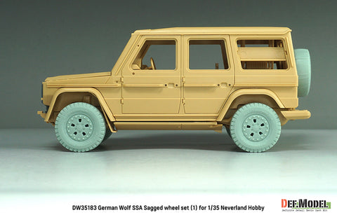 DEFモデル DW35183 1/35 現用 ドイツ ゲレンデヴァーゲン ウルフ SSA 自重変形タイヤセット(1)(ネバーランドホビー用)(2種各2個+スペアタイヤ1個入り,レジン製フロントグリル,マスキングシール付き)