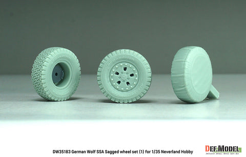 DEFモデル DW35183 1/35 現用 ドイツ ゲレンデヴァーゲン ウルフ SSA 自重変形タイヤセット(1)(ネバーランドホビー用)(2種各2個+スペアタイヤ1個入り,レジン製フロントグリル,マスキングシール付き)