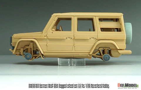 DEFモデル DW35183 1/35 現用 ドイツ ゲレンデヴァーゲン ウルフ SSA 自重変形タイヤセット(1)(ネバーランドホビー用)(2種各2個+スペアタイヤ1個入り,レジン製フロントグリル,マスキングシール付き)