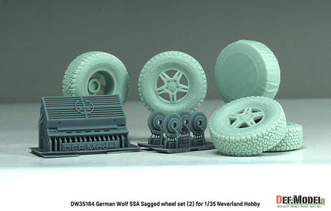 DEFモデル DW35184 1/35 現用 ドイツ ゲレンデヴァーゲン ウルフ SSA 自重変形タイヤセット(2)(ネバーランドホビー用)(2種各2個+スペアタイヤ1個入り,レジン製フロントグリル,マスキングシール付き)