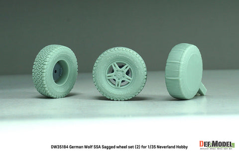 DEFモデル DW35184 1/35 現用 ドイツ ゲレンデヴァーゲン ウルフ SSA 自重変形タイヤセット(2)(ネバーランドホビー用)(2種各2個+スペアタイヤ1個入り,レジン製フロントグリル,マスキングシール付き)