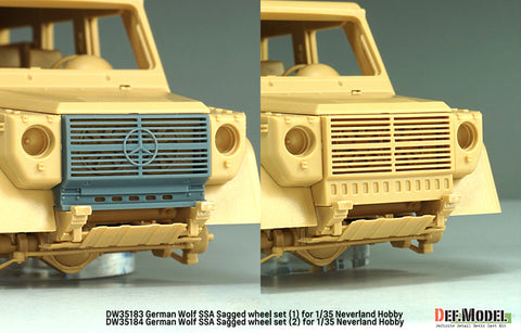 DEFモデル DW35184 1/35 現用 ドイツ ゲレンデヴァーゲン ウルフ SSA 自重変形タイヤセット(2)(ネバーランドホビー用)(2種各2個+スペアタイヤ1個入り,レジン製フロントグリル,マスキングシール付き)