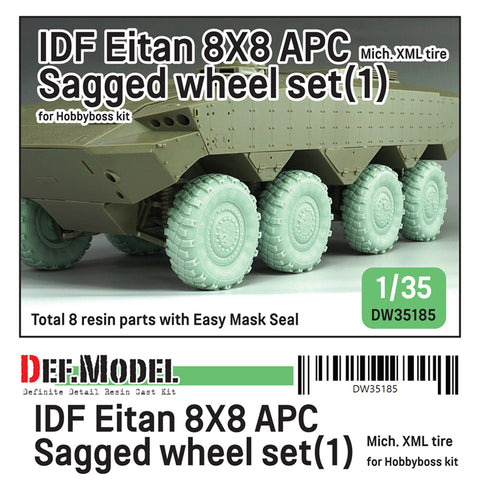 DEFモデル DW35185 1/35 現用 イスラエル エイタン 装甲兵員輸送車 自重変形タイヤセット(1)(ミシュランXML)(ホビーボス用)(4種各2個入り,マスキングシール付き)