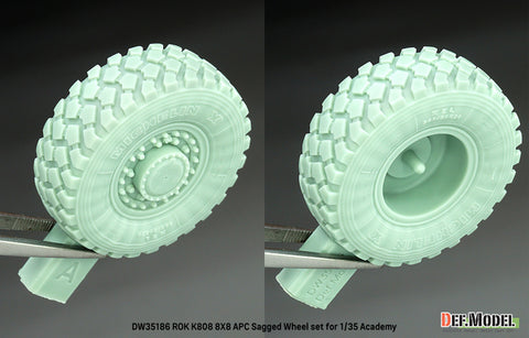 DEFモデル DW35186 1/35 韓国軍 K808 8輪装甲車用 自重変形ホイールセット - ミシュランXZL（アカデミー社製1/35キット用）