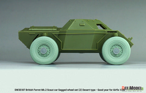 DEFモデル DW35187 1/35 イギリス軍偵察車フェレット Mk.2用 砂漠仕様・荷重変形ホイールセット（エアフィックス 1/35スケール用）