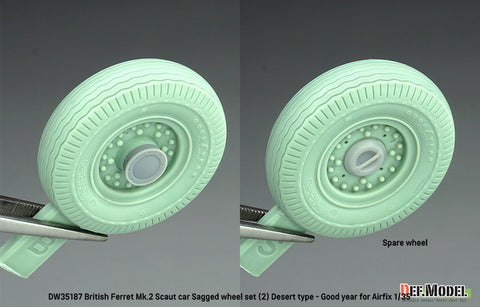 DEFモデル DW35187 1/35 イギリス軍偵察車フェレット Mk.2用 砂漠仕様・荷重変形ホイールセット（エアフィックス 1/35スケール用）