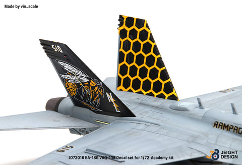 DEFモデル JD72016 1/72 EA-18G グラウラー デカールセット - VAQ-138 イエロー・ジャケッツ（1/72 EA-18Gキット用）