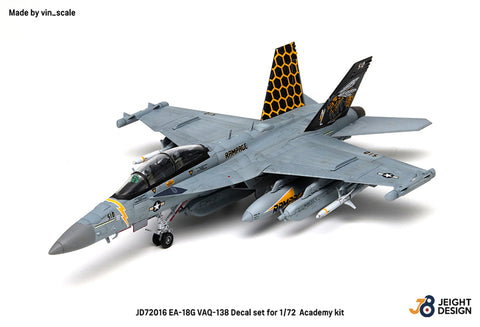 DEFモデル JD72016 1/72 EA-18G グラウラー デカールセット - VAQ-138 イエロー・ジャケッツ（1/72 EA-18Gキット用）