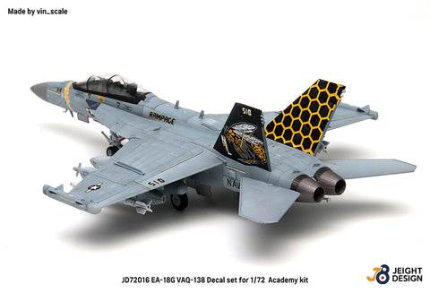 DEFモデル JD72016 1/72 EA-18G グラウラー デカールセット - VAQ-138 イエロー・ジャケッツ（1/72 EA-18Gキット用）