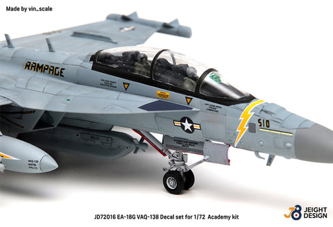DEFモデル JD72016 1/72 EA-18G グラウラー デカールセット - VAQ-138 イエロー・ジャケッツ（1/72 EA-18Gキット用）