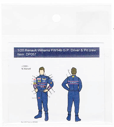 デカールプール DP057 1/20 ウィリアムズ ルノー FW14b キャメル ドライバー & ピットクルーチーム