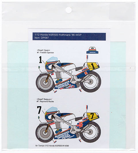 デカールプール DP087 1/12 ホンダ NSR500 ロスマンズ #1/7 F. Spencer & R.Roche WGP '86