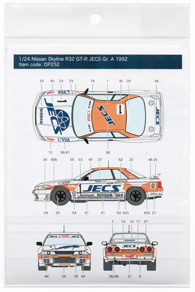 デカールプール DP252 1/24 日産 スカイライン GT R32 JECS #1 グループA 1992