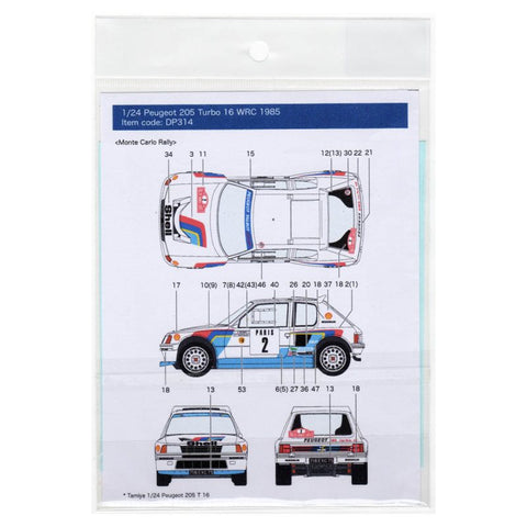 デカールプール DP314 1/24 プジョー 205 ターボ 16 WRC 1985