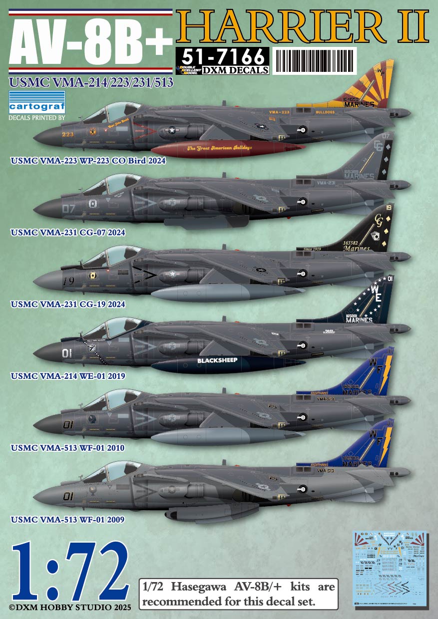 DXM 51-7166 1/72 アメリカ海兵隊 AV-8B プラス ハリアーII VMA-214