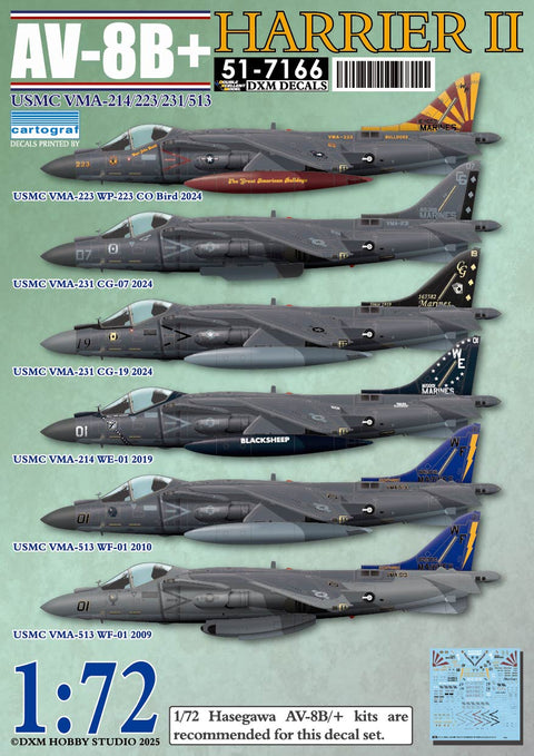 DXM 51-7166 1/72 アメリカ海兵隊 AV-8B プラス ハリアーII VMA-214/223/231/513