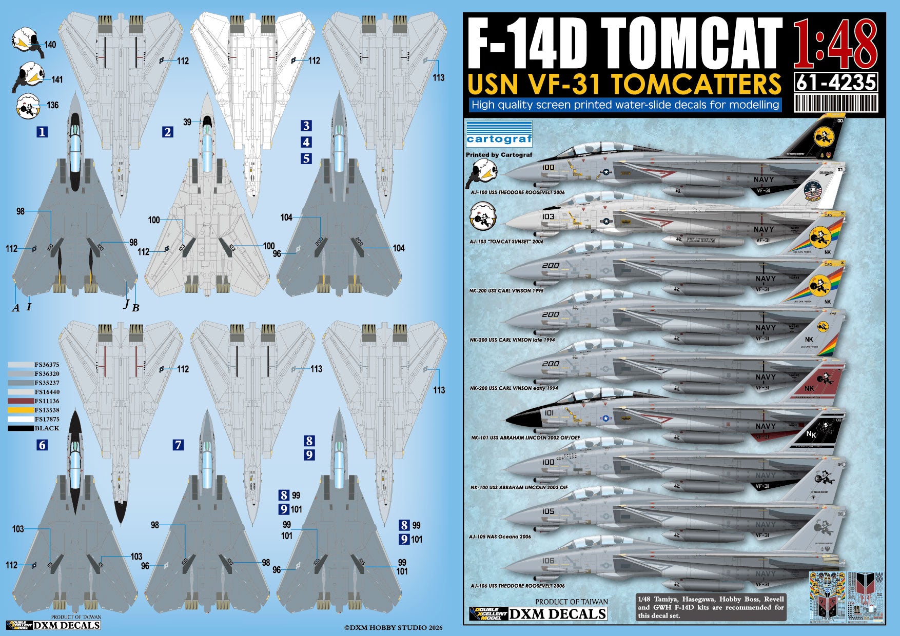 DXM 61-4235 1/48 アメリカ海軍 F-14D トムキャット VF-31 トムキャッ