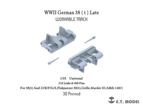 ETモデル P35-007 1/35 WWII ドイツ 38（t）後期型 ワークブル履帯(3Dプリント)