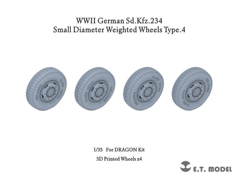 ETモデル P35-104 1/35 WWII ドイツ Sd.Kfz.234 小径加重ホイール タイプ4 (ドラゴン用)