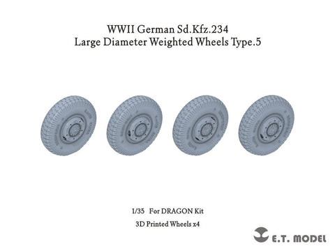 ETモデル P35-105 1/35 WWII ドイツ Sd.Kfz.234 大径加重ホイール タイプ5 (ドラゴン用)