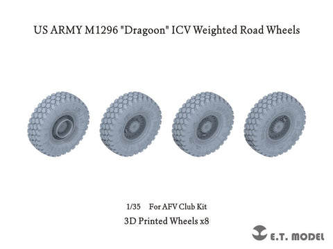 ETモデル P35-112 1/35 アメリカ軍 M1296 "ドラグーン" ICV 加重ロードホイール (3Dプリント) (AFVクラブ用)