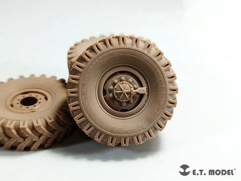 E.T.モデル P35-116 1/35 ロシア URAL-4320軍用ラック用自重変形タイヤ3Dプリント(トランペッター用)
