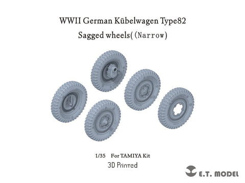 E.T.モデル P35-138 1/35 WWII ドイツ キューベルワーゲン82型用自重変形タイヤ 幅狭タイプ(タミヤ用)