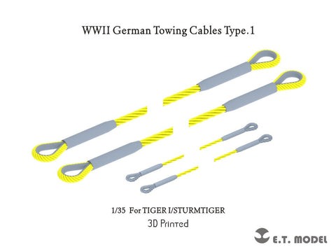 E.T.モデル P35-237 1/35 WWII ドイツ 牽引用ケーブルセットタイプ1(3Dプリント)
