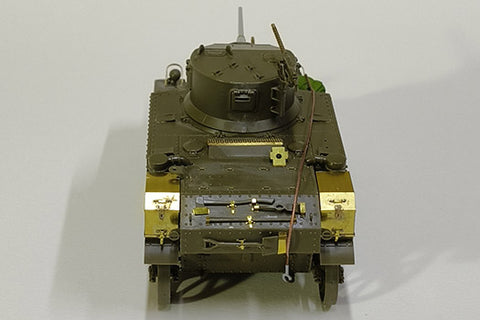 エウレカXXL ER-3583 1/35 アメリカ M3スチュアート後期生産型用アップグレードセット  軽戦車(タミヤ用) 説明書付きエッチングパーツ2個、37mmアルミ削り出し砲身1個、ブローニング M1919 .30口径砲身3個、牽引ケーブル1個、レジンアクセサリー3個付き