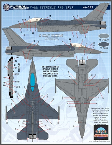 ファーボール 48-083 1/48 F-16 ステンシル(後期型)