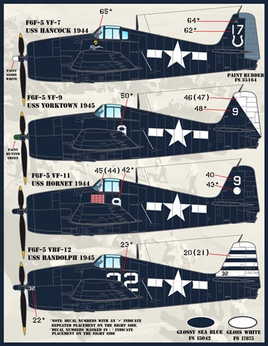 ファーボール F/D&S-4824 1/48 カラー＆マーキング of  F6F-5 ヘルキャット パート2