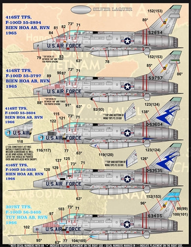 ファーボール F/D&S-7202 1/72 カラー＆マーキング of アメリカ空軍 F-100s PT I