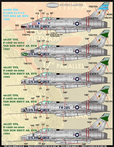 ファーボール F/D&S-7202 1/72 カラー＆マーキング of アメリカ空軍 F-100s PT I