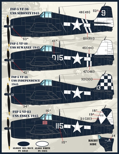 ファーボール F/D&S-7204 1/72 カラー＆マーキング of F6F-5 ヘルキャット パート1