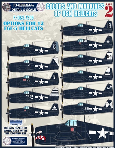 ファーボール F/D&S-7205 1/72 カラー＆マーキング of  F6F-5 ヘルキャット パート2