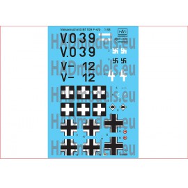 HADモデル 48087/2018 1/48 メッサーシュミット Bf 109 F-4/b パートII デカールシート